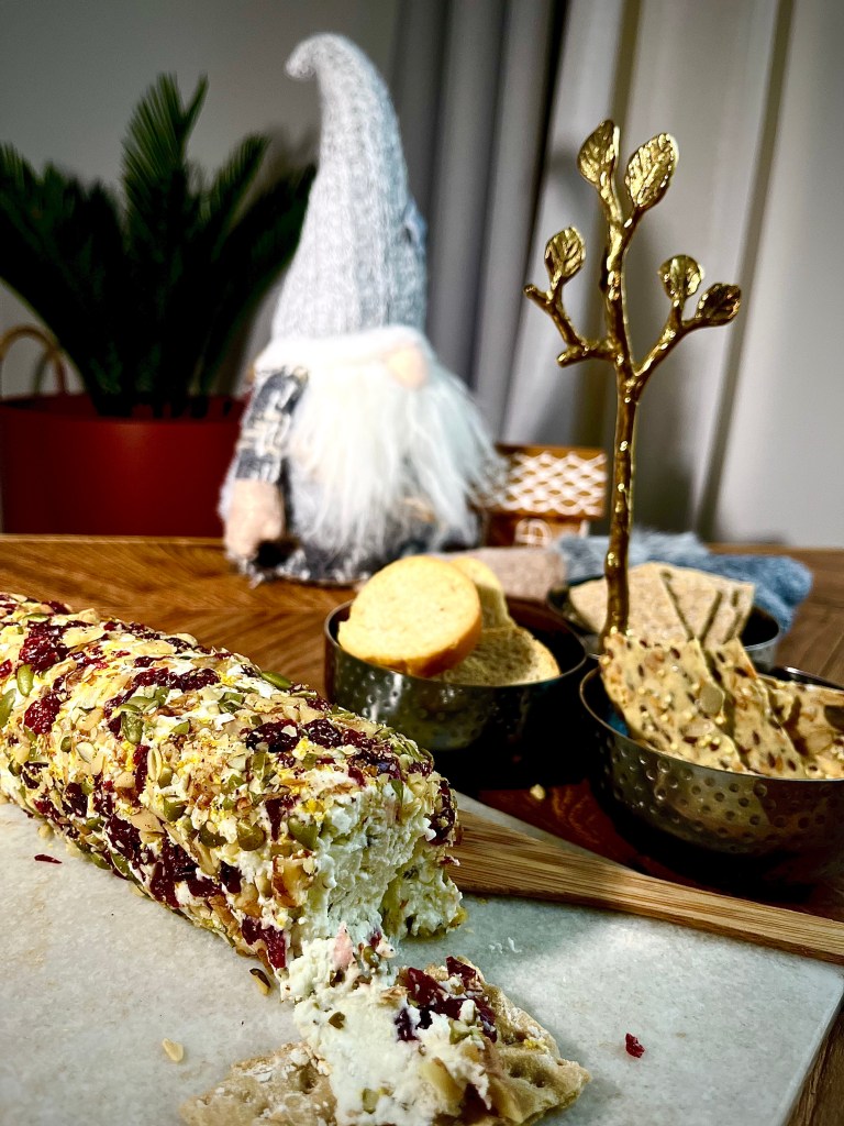 Christmas vegan cheese log My Kitchen, My Playground